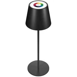 RealPower, Tischlampe, LED-RGB Tischlampe dimmbar mit Akku,schwarz (200 lm)