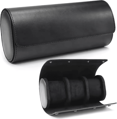 Uplift Curations 3 Slot Watch Roll Travel Case Portable Watch Organizer With Removable Pillows black 3 Slot