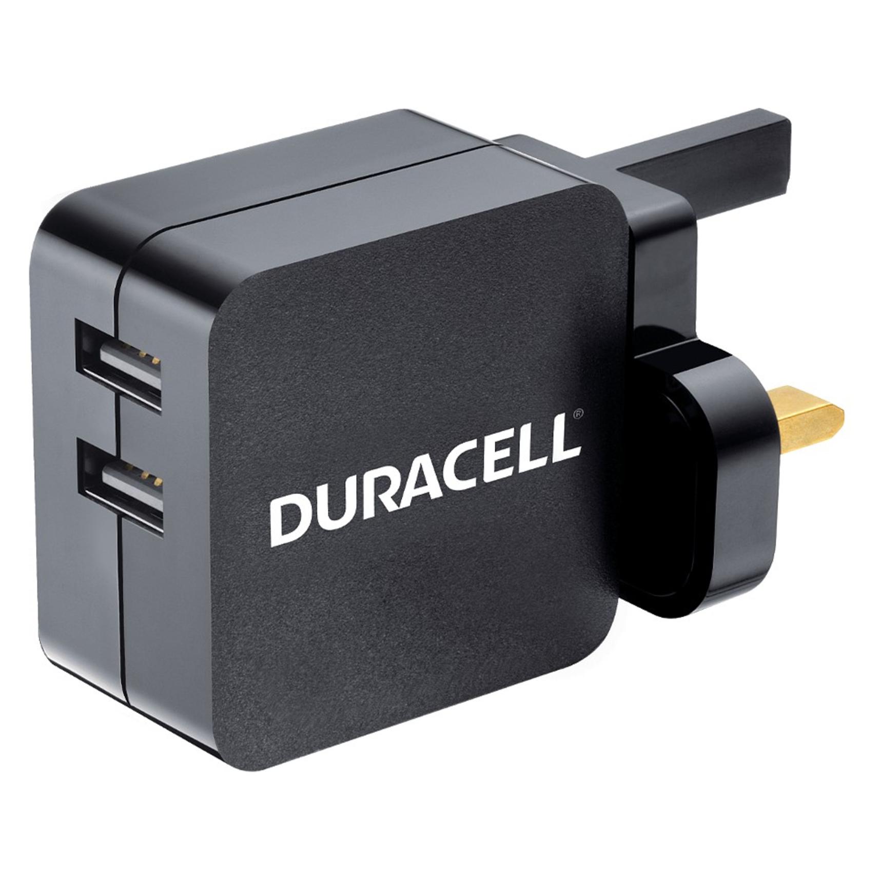 Duracell 2x2.4A USB Phone/Tablet Charger (2 Ports) (DRACUSB4-UK)