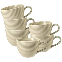 Seltmann Weiden Beat Color Glaze Kaffeetasse 0,26 l 6er Set Sandbeige