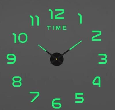 Uplift Essentials 3D Luminous Minimalist DIY Wall Clock 023 Luminous 3d 37 In (90cm)
