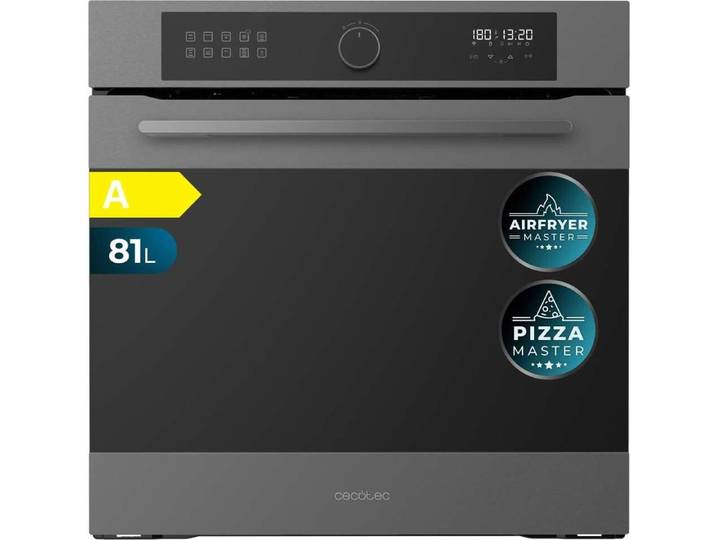 Four encastrable multifonction Cecotec Bolero Hexa AF316000\, finition mate\, 3400W\, capacité 81L\, 11 fonctions dont une fonction friteuse à air (Airfryer Master)