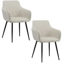 ALBATROS Esszimmerstühle 2er Set SILA, Beige - Modern und Stilvoll, bequemer Polsterstuhl - Eleganter Küchenstuhl, Stuhl Esszimmer