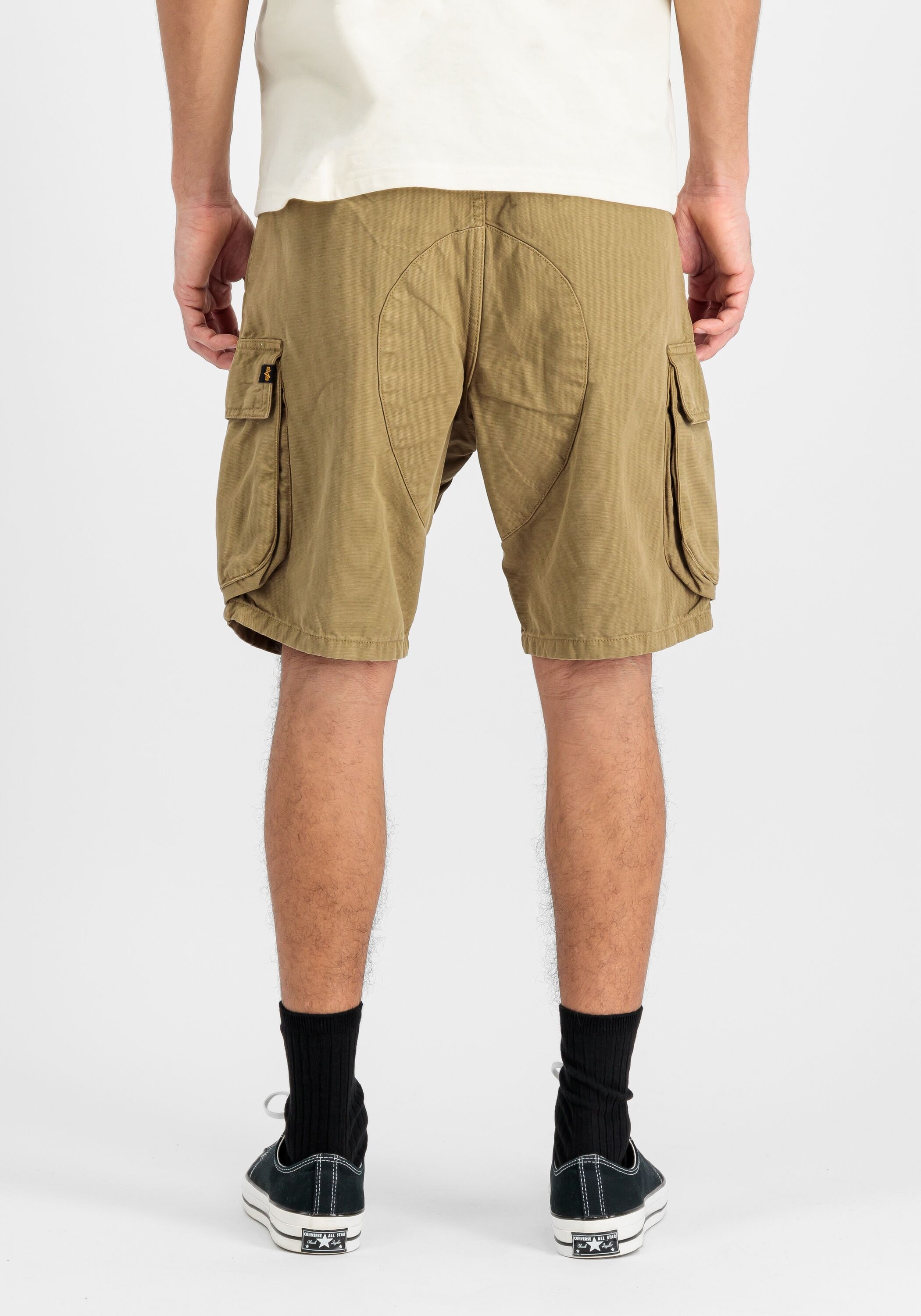 Shorts ALPHA INDUSTRIES "Canvas Cargo Short", Herren, Gr. 31, Normalgrößen, grün (khaki), Obermaterial: 100% Baumwolle, Hosen Shorts
