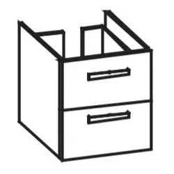 Artiqua 411 Waschtischunterschrank für Vero 045450 Graphit Struktur quer, 411-WU2L-D17-7098-401 411-WU2L-D17-7098-401