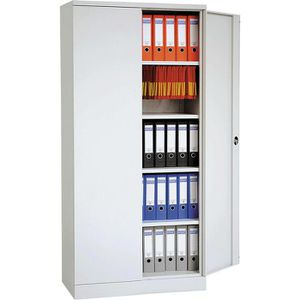 G-Office Aktenschrank FLC.192/N, aus Metall, abschließbar, 120 x 195 x 42 cm (B/H/T), lichtgrau