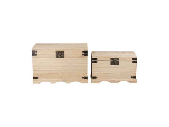 Holz-Truhen-Set, 2 Grössen, 37x21x26 cm + 44,8x28,8x32 cm