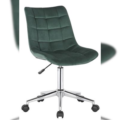Décoshop26 - Grüner Samt-Bürostuhl auf Rollen modernes Design höhenverstellbar BUR10597