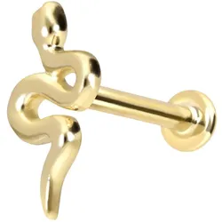 14 Karat Gold Labret mit Innengewinde SCHLANGE
