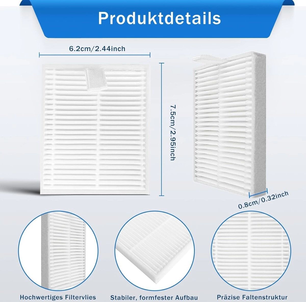 INF Ersatz-Filter-Kit für Saugroboter – HEPA-Filter & Reinigungsbürste, kompatibel mit Roborock Q7 Serie (Q7
