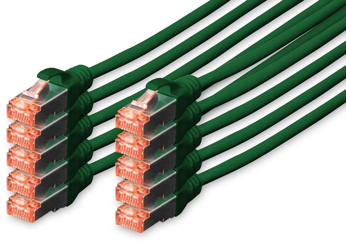 DIGITUS DK-1644-020-G10 Patchkabel Cat. 6 S/FTP Groen 2,0 meter Verpakking van 10 stuks