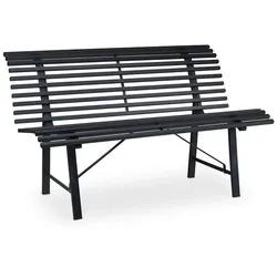 relaxdays Stahl-Gartenbank für 2 Personen anthrazit grau, 130 cm