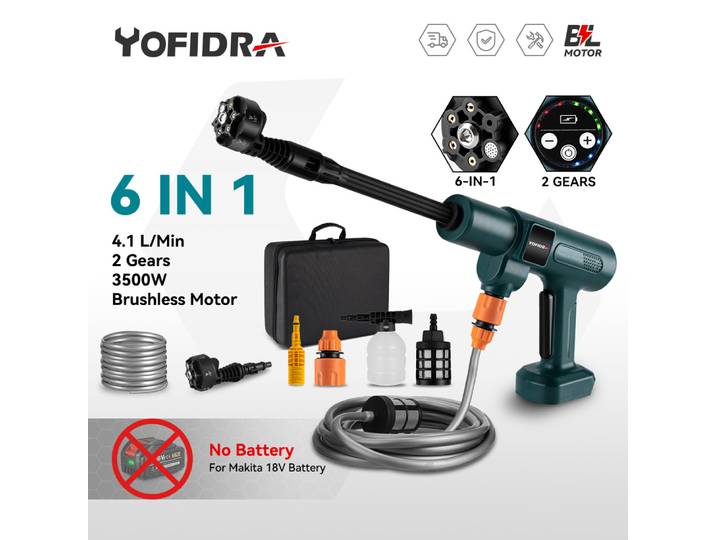 Makita – nettoyeur haute pression sans balais 6 en 1, 200 bars, générateur de mousse Rechargeable sans fil, outils de jardin ménagers pour broche de batterie