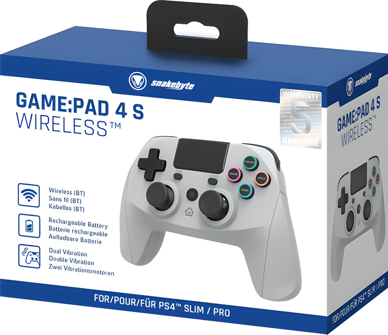 Snakebyte PS4 draadloze Gamepad 4S grijs