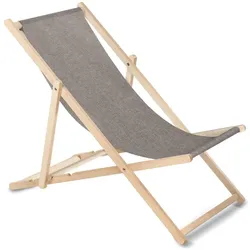 Greenblue, Liegestuhl, GB183M Classic beech deck chair - Melange gray