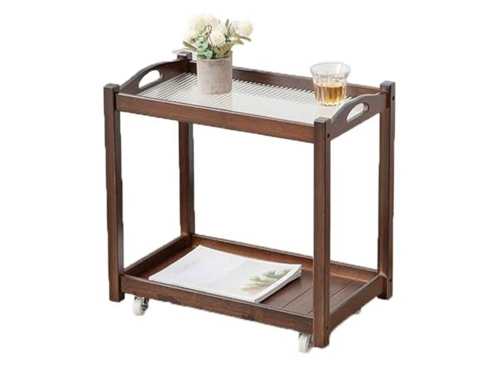 Beweglicher Teetisch, multifunktionaler Beistelltischwagen aus Holz Geeignet for die Aufbewahrung von Gegenständen im Wohnzimmer, Schlafzimmer und Arbeitszimmer couchtisch