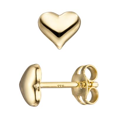 Paar Ohrstecker JOBO, gold (gelbgold 333), Ohrringe, Damen, Gelbgold 333, Herz 333 Gold