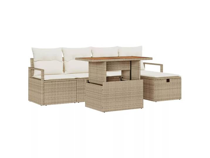 VidaXL - Garten-sofa-set poly-rattan, One Size, Beige