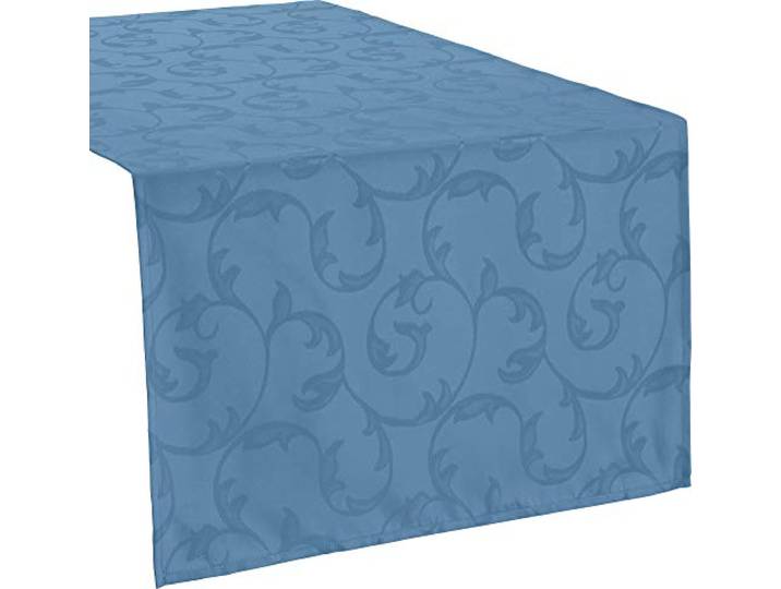 Erwin Müller Tischläufer Greven abwaschbar blau Größe 50x150 cm