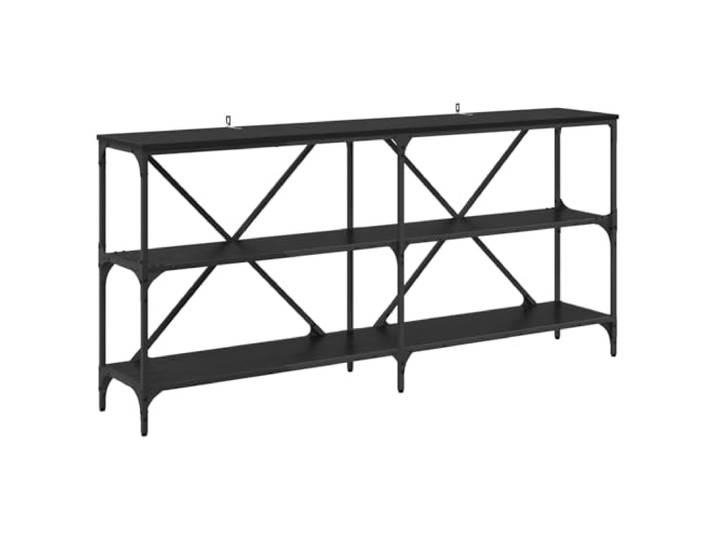 Heofavd Konsolentisch Schwarz Eichen-Optik Flurtisch 160x30x75 cm
