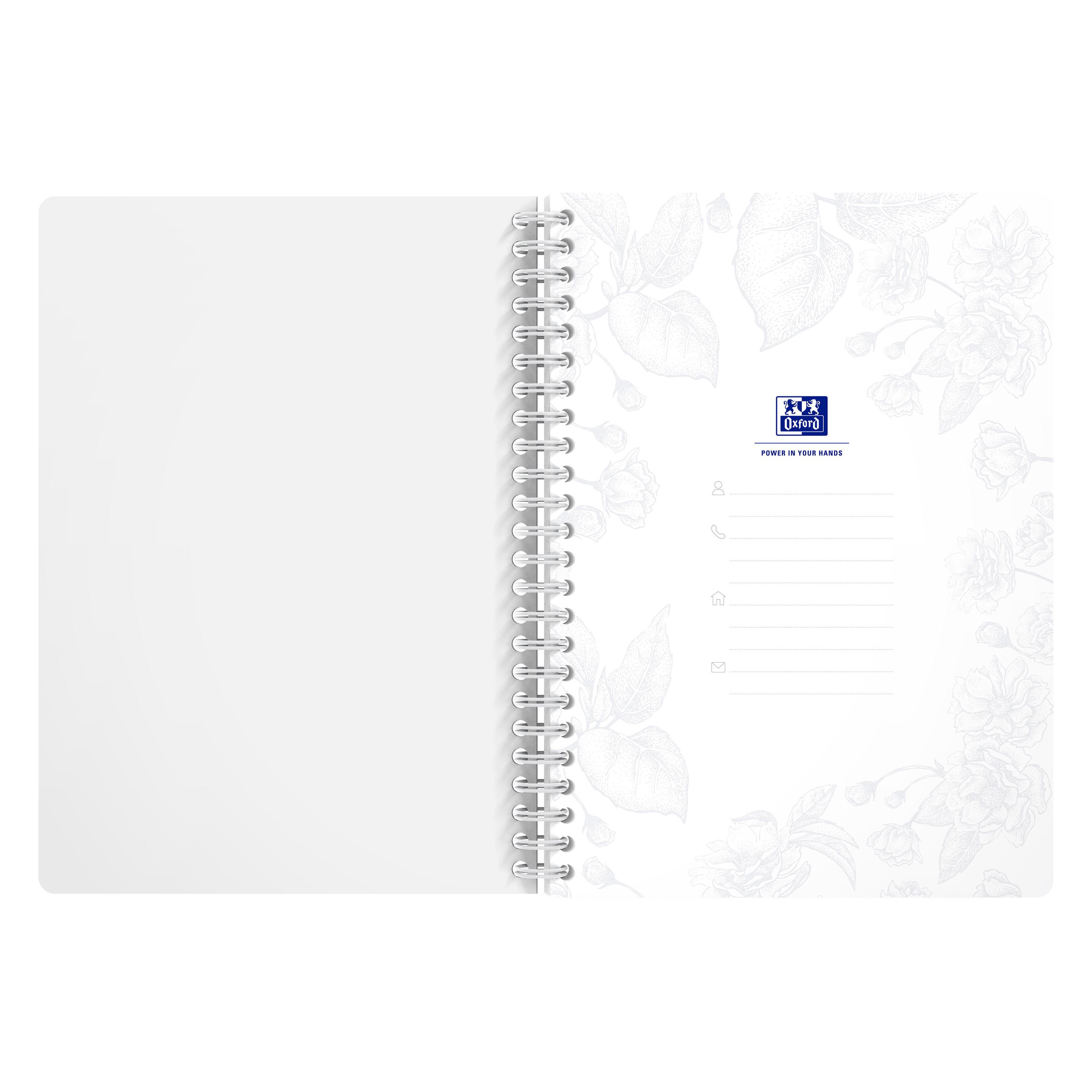 Magni Oxford Spiral Notizbuch Romance kariert 100 Seiten DIN A6 4fach sortiert (A6, Kariert, Weicher Einband) (400187853)