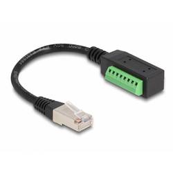 Delock 66052 RJ45 Patchkabel CAT 5e 0.22 m Schwarz, Grün mit Verlängerungskabel 1 St.