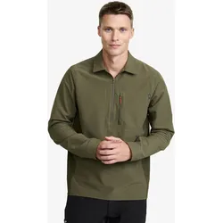 Ridge Half-zip Stretch Shirt Herren Grape Leaf/Forest Night, Größe:M - Herren > Oberteile > Hemden - Grün