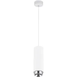 LED Pendelleuchte weiß Gips Wohnzimmerlampe Hängelampe Esstischleuchte, 5W 345lm warmweiß, DxH 9 x 181 cm
