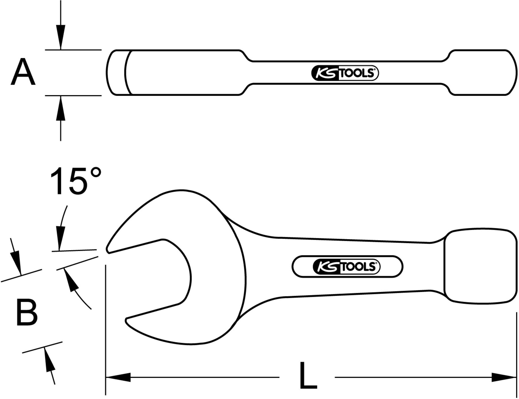 KS Tools BRONZEplus Schlag-Maulschlüssel 7/8" (963.0086)
