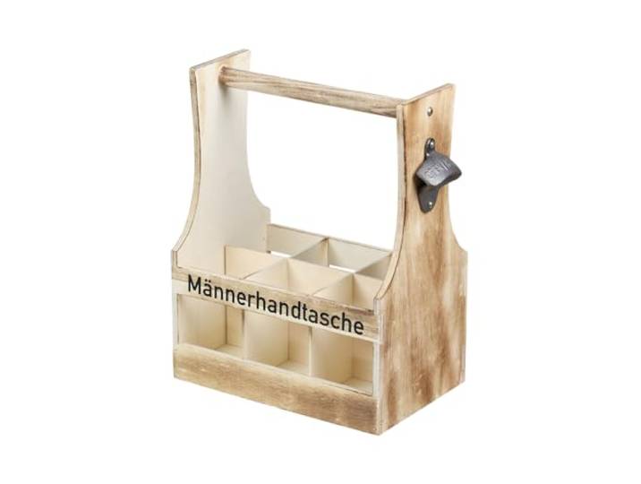 Kesper Flaschenträger für Sixpack mit Öffner, 25 x 32 x 16,5 cm 6626413
