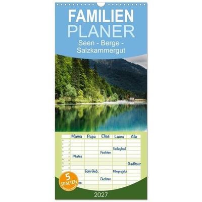 Familienplaner 2027 - Seen - Berge - Salzkammergut mit 5 Spalten (Wandkalender, 21 x 45 cm) CALVENDO