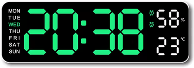 Uplift Curations 10 Inch Smart LED Digital Wall Clock Minimalist Display With Temperature, Calendar & Alarm Function white Shell