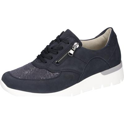 Schnürschuh WALDLÄUFER "K-RAMONA-Soft", Damen, Gr. 4 (37), blau (dunkelblau), Nubukleder, Textil, Schuhe Schnürschuh, Freizeitschuh, Halbschuh mit Orthotritt-Ausrüstung, K-Weite