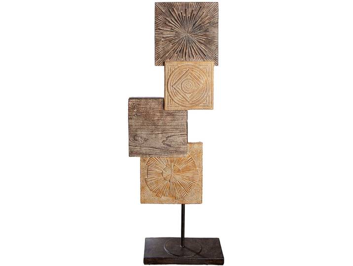 Dekoobjekt CASABLANCA BY GILDE Skulptur quadratisch Esculpida naturfarben H. 69 cm , beige (naturfarben), B:25cm H:69cm T:11,5cm, Kunstharz, Dekofiguren, Dekoobjekt