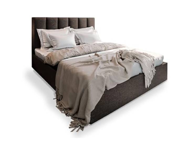 Masseno Polsterbett Lure 140x200 cm, Doppelbett, Bettkasten, Stauraum, Lattenrost Und Kopfteil - Braun, SAWANA 16