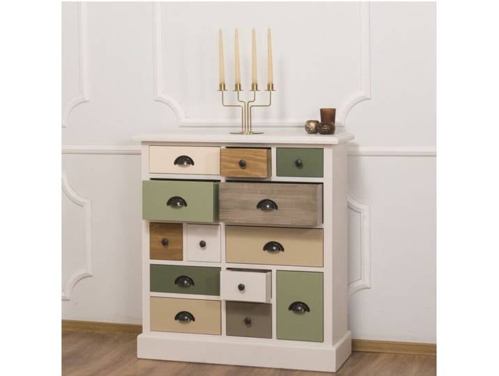 Kleine Apothekerkommode mit natürlichen Farben