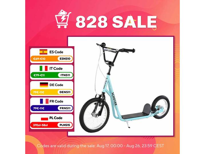 Trottinette Homcom pour enfants de plus de 5 ans avec frein réglable en hauteur et pneus
