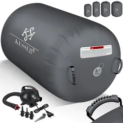 KESSER® Aufblasbare Air Roll Airtrack, Gymnastik-Rolle   inkl. Tragetasche & elektr. Luftpumpe   Barrel Gymnastik Tumbling   Yoga Gymnastik Rolle Gymnastikmatte, Fitnessrolle