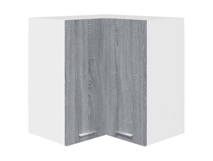 HKTMGDNG Eckschrank Küchenhängeschrank 57x57x60 cm Grau Sonoma Platzsparender Eckschrank für die Küchenzeile: Bietet zwei Fächer für Geschirr und Töpfe hinter pflegeleichten Türen.