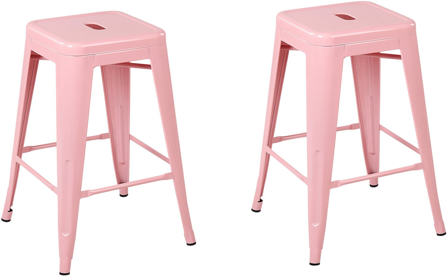 Beliani Barkruk Roze Staal