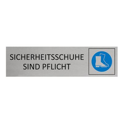 CombiCraft Aluminium Türschild Sicherheitsschuhe sind Pflicht 165x45mm mit 3M-Tape