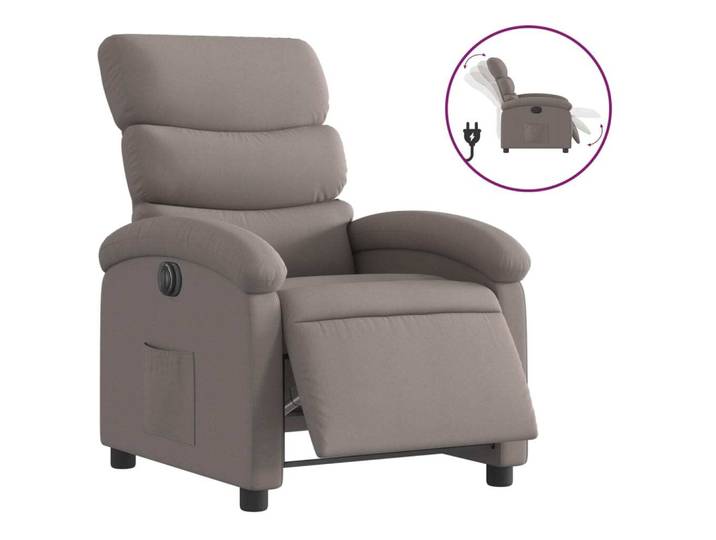 vidaXL Fauteuil relax électrique Tissu Taupe