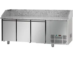 Tecnodom Pizzatheke 3 Türen GN 1/1 Granitplatte