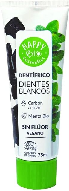 Happy Bio Dentífrico Dientes Blancos Carbón Activo 75 ml