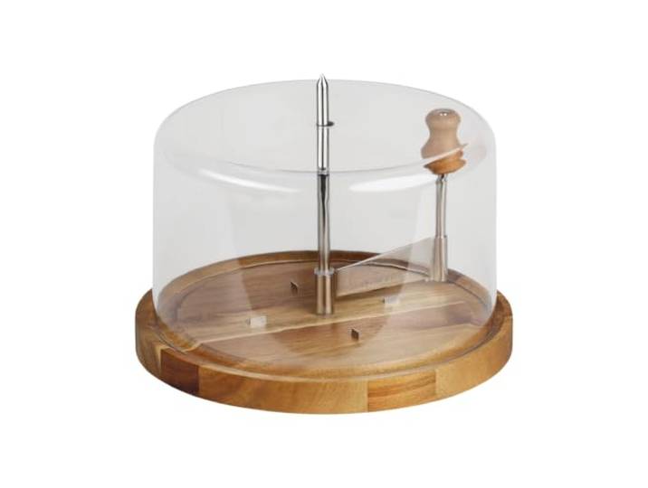 Kesper Rabot à fromage avec capot - Bois d'acacia certifié FSC - 21\,7 cm de diamètre - Idéal pour un usage quotidien