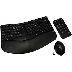 V7 CKW400 Ergonomic Wireless Tastatur und Maus Combo, USB, UK
