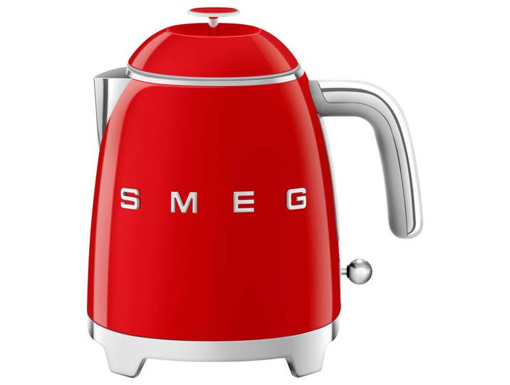 Smeg Wasserkocher, Rot, Metall, 0.8 l, 20x20x15 cm, automatische Abschaltung, 360°-Sockel, Anti-Rutsch-Füsse, abgedecktes Heizelement, Kochgeschirr, Küchengeräte, Wasserkocher