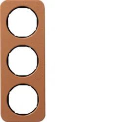 Berker 10132364 Rahmen 3fach R.1 Leder braun schw