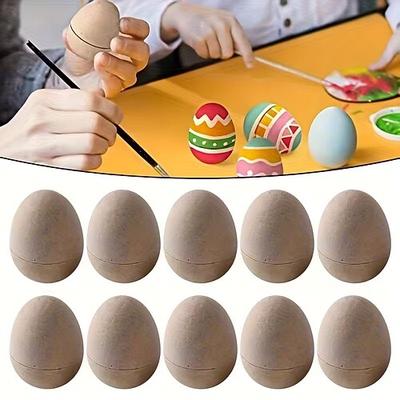 10 Stück Ostereier aus Papier, 7,6 cm große Pappmaché-Eier, DIY-Ostereier aus Papier für Ostereier-Bastelarbeiten, Ostereiersuche, Partygeschenke, Osterkorbfüllungen