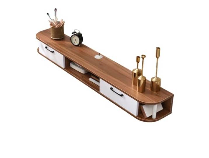 DFHS46JK Multimedia-Möbel TV-Ständer, Unterhaltungsregal, Aufbewahrungsregal, Unterhaltungszentrum für das Wohnzimmer(Walnut,180x16x24cm)